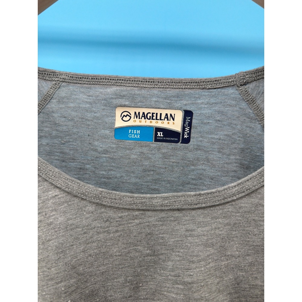 Magellan Outdoors Fish Gear Gray Long Sleeve Scoop Neck MagWick Shirt Womens XL - Picture 2 of 4